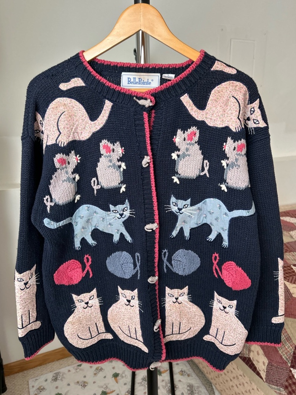 Vintage Cat Knit Cardigan Sweater